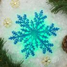 Световая картинка на присоске "Снежинка"(батарейки в комплекте), оптоволокно, 1 LED, RGB - Фото 1