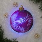 Световая картинка на прищепке "Елочный шар"(батарейки в комплекте), оптоволокно, 1 LED, RGB - Фото 1