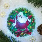 Световая картинка на прищепке "Санта"(батарейки в комплекте), оптоволокно, 1 LED, RGB - Фото 1