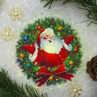 Световая картинка на присоске "Санта"(батарейки в комплекте), оптоволокно, 1 LED, RGB - Фото 1