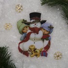Световая картинка на прищепке "Снеговик с детьми"(батарейки в комплекте), 1 LED, RGB - Фото 2