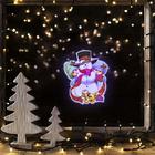 Световая картинка на присоске "Снеговик с детьми"(батарейки в комплекте), 1 LED, RGB - Фото 5