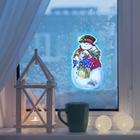 Световая картинка на присоске "Снеговик"(батарейки в комплекте), оптоволокно, 1 LED, RGB - Фото 5