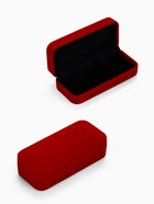 Футляр бархатный под зажим для галстука «Прямоугольник» классика 9×4, цвет красный, вставка чёрная - Фото 1