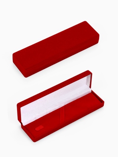 Футляр бархатный под зажим для галстука, кулон «Прямоугольник классический», 16.5×4.5×2.5 см, бордовый