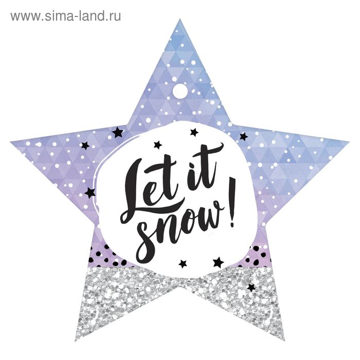 Шильдик декоративный на подарок Let it snow, 10 × 9,5 см - Фото 1