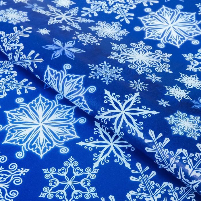 Бумага упаковочная тишью «Снежные цветы», 50 × 66 см - Фото 1