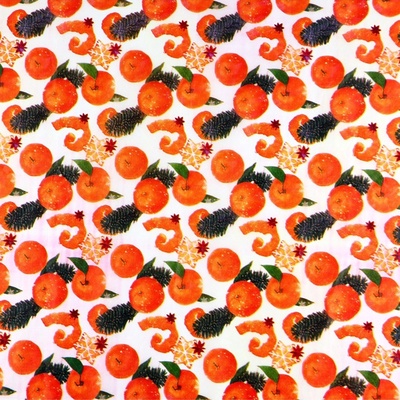 Упаковочная бумага на Новый год тишью «Мандарины», 50 х 66 см