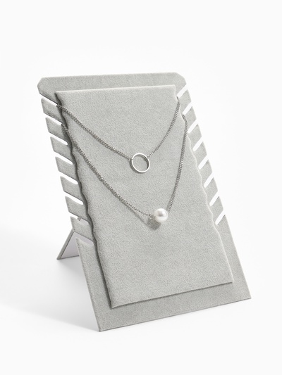 Подставка под кулоны и цепочки QF, 8 мест, 19×1×29, серая