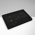 Подставка для колец QF 5 полос QF, флок, 35×24×3 см, чёрная - Фото 3