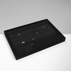 Подставка для колец QF 5 полос QF, флок, 35×24×3 см, чёрная - Фото 3