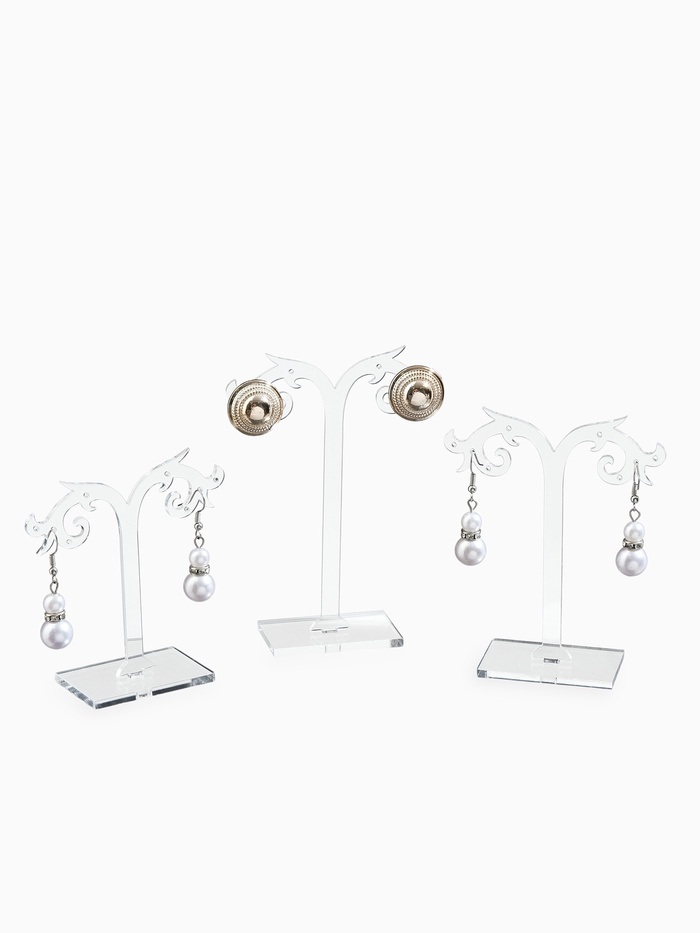 Подставка под серьги «QF. Ажурная», набор 3 шт. h=8.5, 10, 12 см, прозрачная