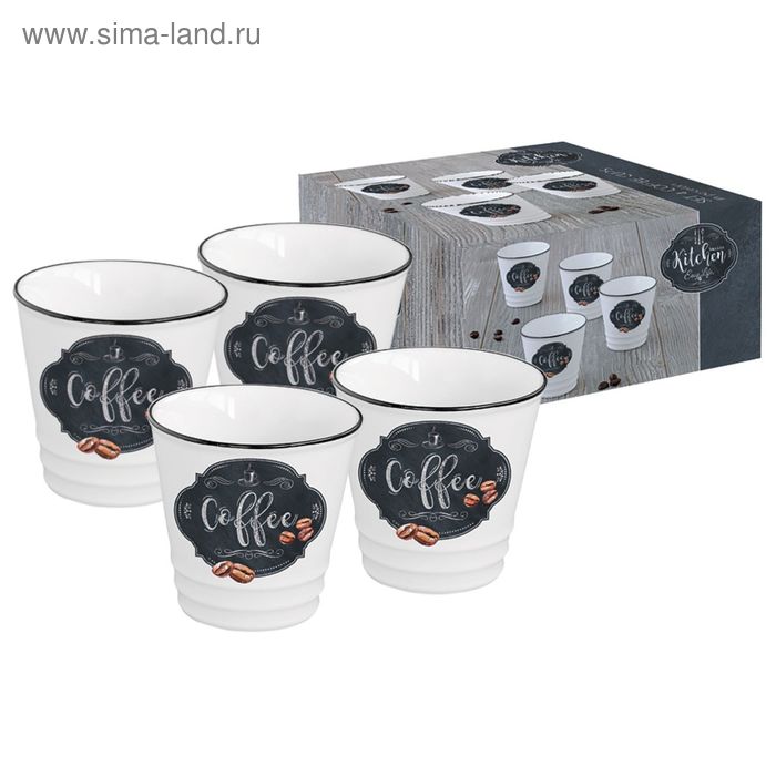 Набор из четырех чашек для кофе «Кухня в стиле Ретро», 100 мл - Фото 1
