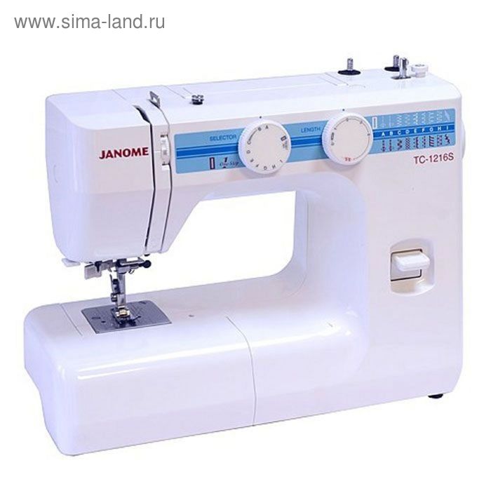 Швейная машина Janome TC-1216S, 60 Вт, 16 операций, автомат, бело-голубая - Фото 1