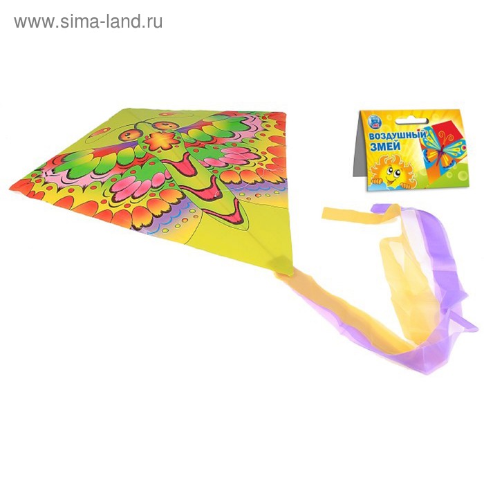 Воздушный змей "Яркая бабочка" с леской - Фото 1
