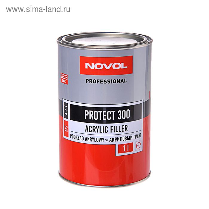 Грунт акриловый Novol PROTECT 300 4+1 MS, серый, 1 л 37011 - Фото 1