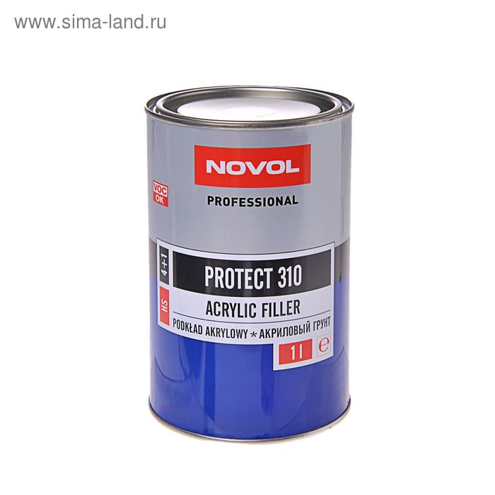 Грунт акриловый Novol PROTECT 310 4+1 НS, белый, 1 л 37131 - Фото 1