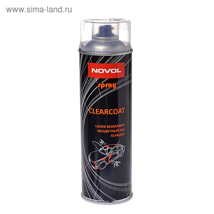 Лак бесцветный Novol SPRAY CLEARCOAT, 500 мл 34002 - Фото 1
