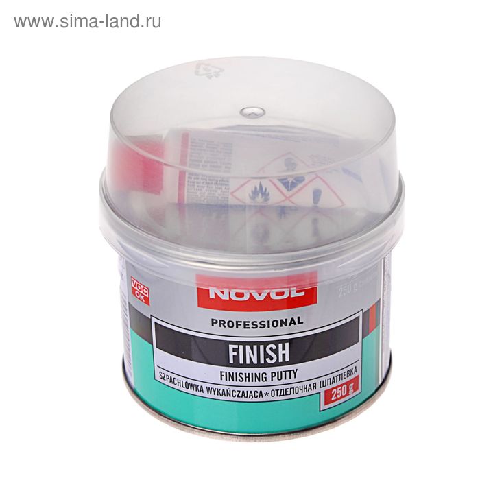 Шпатлёвка отделочная Novol FINISH 250 г + отвердитель 1120