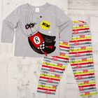Пижама для мальчика (фуфайка+брюки ) "Супер заяц", рост 92-98 см (26), цвет серый Р209555 - Фото 1