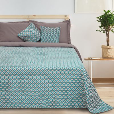 Покрывало гобеленовое "Этель" Голубые ромбы 150х200 ± 2 см