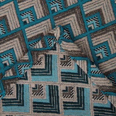 Покрывало гобеленовое "Этель" Голубые ромбы 150х200 ± 2 см