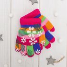 Перчатки детские двуслойные Collorista "Снежинки", размер 18 (р-р произв. 9), цвет розовый - Фото 1