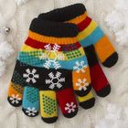 Перчатки детские двуслойные Collorista "Снежинки", размер 18 (р-р произв. 9), цвет чёрный - Фото 1