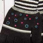 Перчатки молодёжные "Кружочки", размер 21 (р-р произв. 10,5), цвет чёрный 65573 - Фото 2