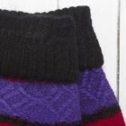 Перчатки молодёжные "Молодость", размер 18 (р-р произв. 9), цвет чёрный/фиолетовый 65471 - Фото 2