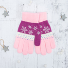 Перчатки с шерстью молодёжные Collorista "Зима", размер 21 (р-р произв. 10,5), цвет розовый - Фото 1