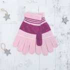 Перчатки с шерстью молодёжные Collorista "Зимушка", размер 21 (р-р произв. 10,5), цвет розовый (вид 2) - Фото 1