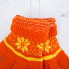 Перчатки с шерстью молодёжные Collorista "Зимний узор", размер 21 (р-р произв. 10,5), цвет оранжевый, рисунок МИКС - Фото 3