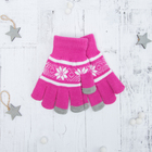 Перчатки с шерстью молодёжные Collorista "Зимний узор", размер 21 (р-р произв. 10,5), цвет розовый - Фото 1