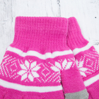 Перчатки с шерстью молодёжные Collorista "Зимний узор", размер 21 (р-р произв. 10,5), цвет розовый - Фото 2