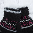 Перчатки с шерстью молодёжные Collorista "Цветы и сердечки", размер 19 (р-р произв. 9,5), цвет чёрный - Фото 3