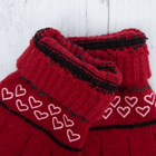 Перчатки с шерстью молодёжные Collorista "Цветы и сердечки", размер 19 (р-р произв. 9,5), цвет красный - Фото 3