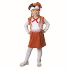 Карнавальный костюм от 1,5-3-х лет "Собачка с бантом", велюр, рыжий сарафан с грудкой, шапка, рост 92-98 см - Фото 1
