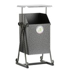 Урна для мусора «Квадратная», уличная, с крышей, 22 л, бак 0.5 мм, 63×33×33 см, серая - Фото 1