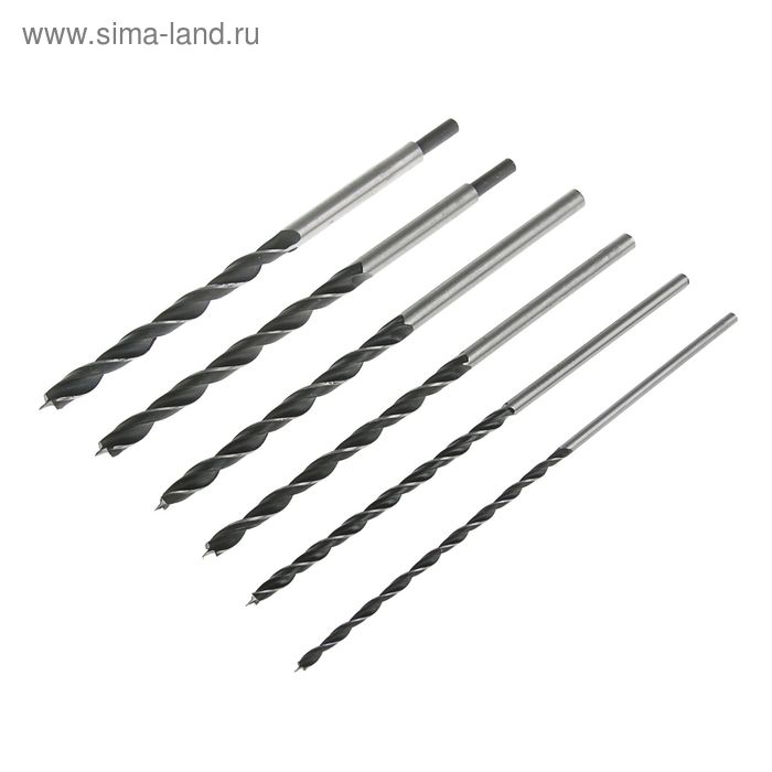 Сверло по дереву спиральное Top Tools, 6-14 x 300 мм, набор 6шт - Фото 1