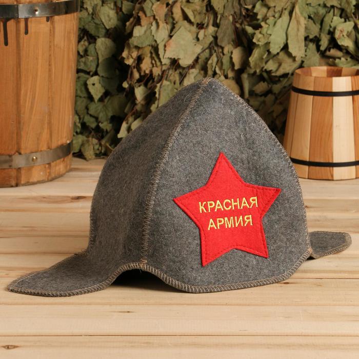 Шапка для бани "Красная Армия" будёновка серая - фото 1908327609