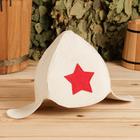 Шапка для бани "Будёновка" , белая, войлок, 100% шерсть - Фото 3