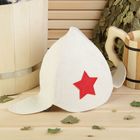 Шапка для бани "Будёновка" , белая, войлок, 100% шерсть - Фото 1