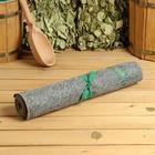 Коврик - лежак для бани и сауны «С лёгким паром», шерсть, полиэстер, серый, «Добропаровъ» - Фото 2