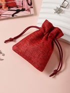 Мешочек подарочный «Льняной» 7×9, бордовый - Фото 2