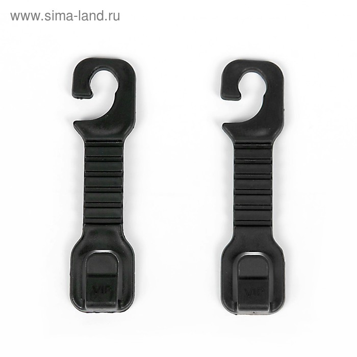 Вешалка-крючок на подголовник в авто, чёрный, набор 2 шт. - Фото 1