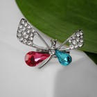 Брошь «Бабочка изящная », цветная в серебре - Фото 2