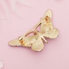 Брошь «Бабочка с жемчужинкой», цветная в золоте - Фото 2