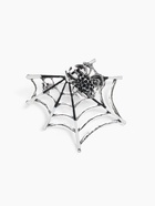 Брошь «Паук в паутине», черно-белая в серебре - Фото 3