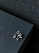 Брошь «Паук в паутине», черно-белая в серебре - Фото 6